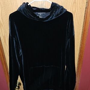Forever 21 Black Velvet Hoodie